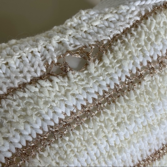 LOFT open cardigan cream and gold NWT medium - Picture 6 of 8